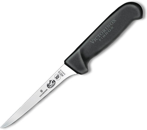 Victorinox 5" Boning Knife, Straight, Narrow, Flexible, Black Fibrox Pro Handle