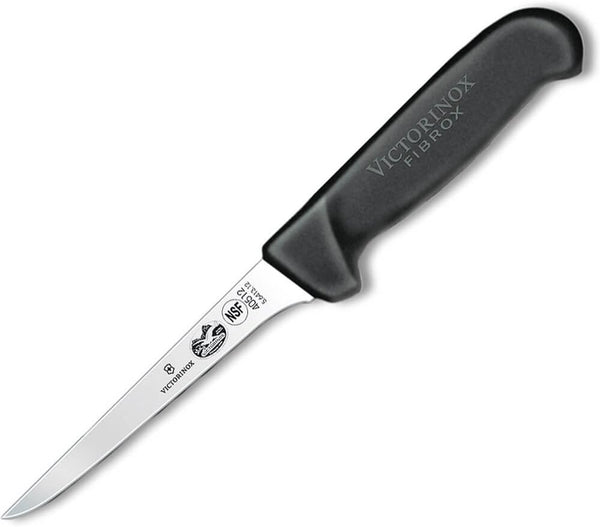Victorinox 5" Boning Knife, Straight, Narrow, Flexible, Black Fibrox Pro Handle