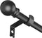 Curtain Rods for Windows 32 to 62 Inch, Black 5/8 Inch Splicing Rod Set with Brackets for Decorative Blackout