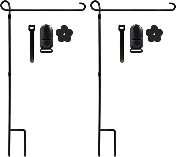 YEAHOME 2PC Garden Flag Holder Stand, Premium Weather-Proof Metal Flagpole for Outdoor Garden Decor