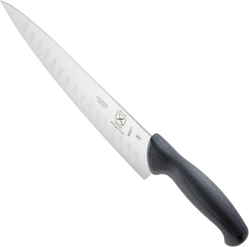 Mercer Culinary M22611 Millennia Chef's Knife, 10-Inch Granton Edge, Black Handle