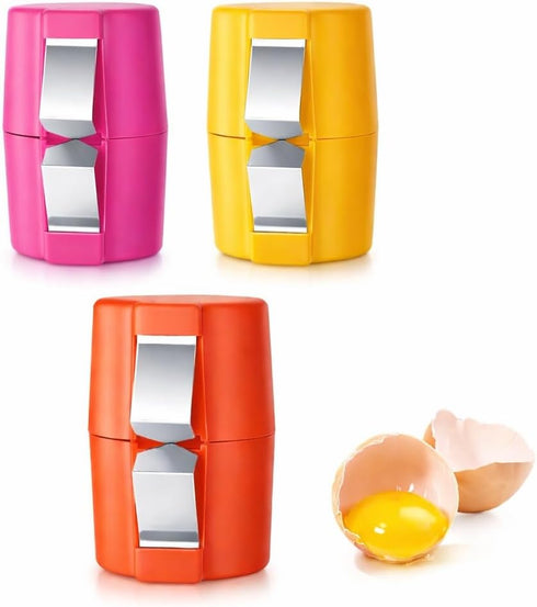 3 PCs Egg Shell Opener Egg Separator for Raw Eggs, Upgraded Stainless