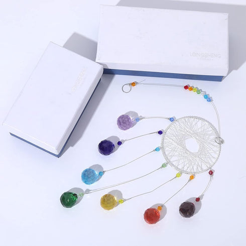 Colorful Crystals Sun Catcher Hanging Suncatchers Chandelier Lamps Light Pendant Prisms Hanging Ornament for Home