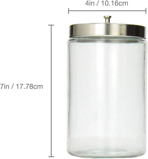 4.1 3.9 7 inches MABIS Decorative Storage Apothecary Clear Glass Jar for Kitchen, Bathroom or Laundry Organization