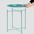 4 Garden you End Table Metal Side Table Green Round Folding Tray Cyan Sofa Small Accent Fold-able Table, Round End