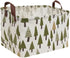 Rectangular Canvas Storage Bins, Waterproof Storage Basket, Collapsible Organizer Bin with Handles for Clothes, Book