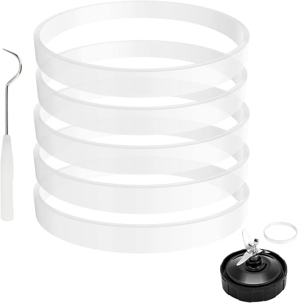 5 Pack Rubber Gaskets Replacement Seal for Nutri Ninja Blender, White Ring for Auto iQ Pro Extractor, 3.94 Inch Gaskets