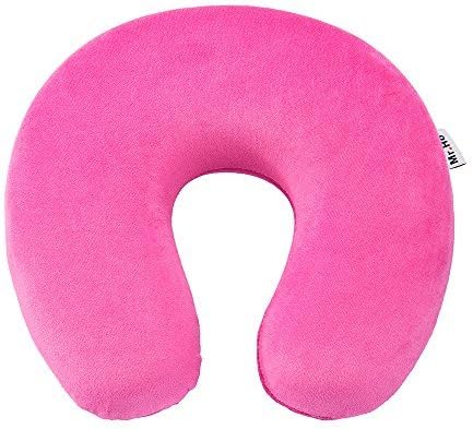 Mr.Ho U Shaped Memory Foam Pillow, Neck Head Cushion for Outdoors, Car, Office, Home Travel (Pink)