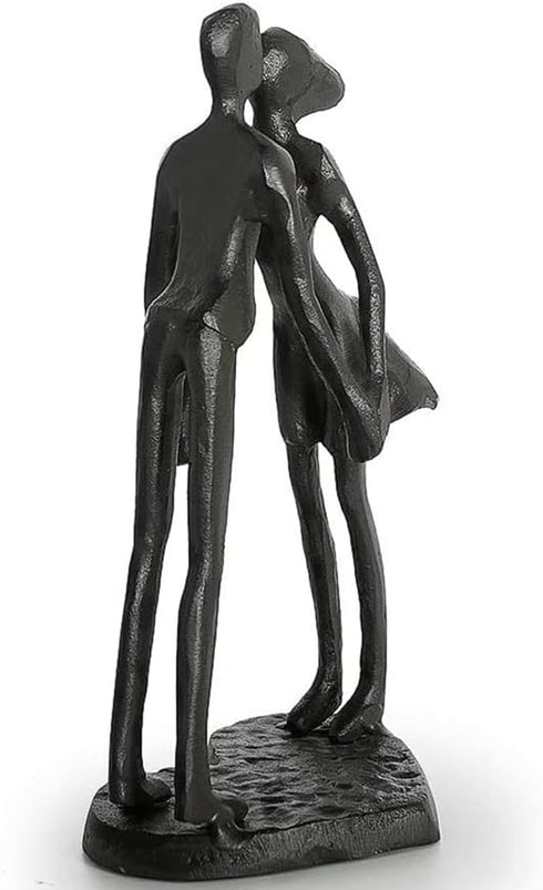Iron Anniversary Couple Sculpture - Romantic Heart Statue for Home Decor, Gifts for Wife, Wedding Anniversary,