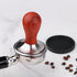Coffee Tamper 58mm Barista Espresso Press with Tamper Mat, 304 Stainless Steel Base, Wooden Handle