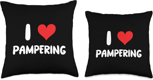 I Love Pampering Heart Relaxation Spa Resort Throw Pillow