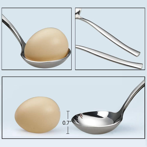 Idotry 2-Piece Stainless Steel Gravy Soup Spoon, Small Ladle for Gravy and Soup