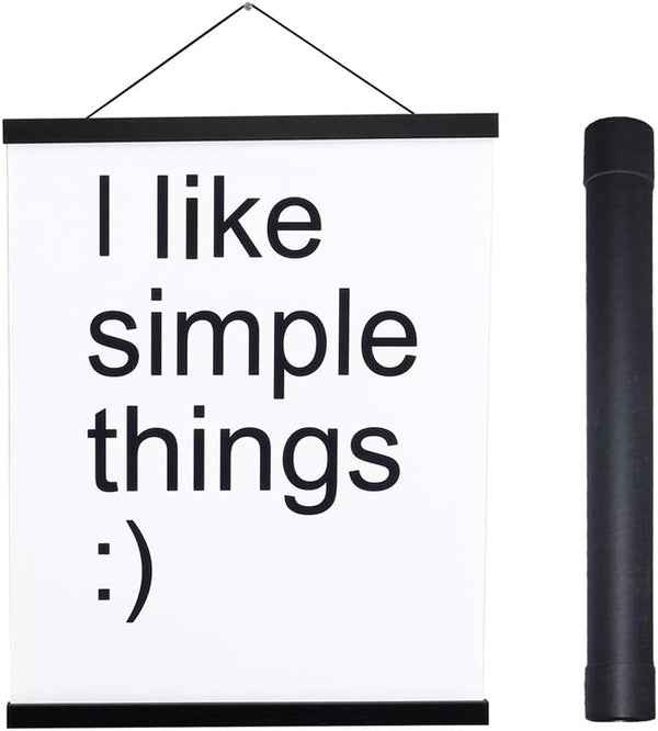 Artmag Magnetic Poster Hanger Frame, 18x24, 18x12, 18x28 Light Wood Hanging Kit (Black, 18")