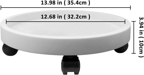 2Pack 13.98'' Plant Caddy with Wheels, Plant Stand Dolly for Heavy Planter,Wheeled Planter Saucer Tray,Rolling plant