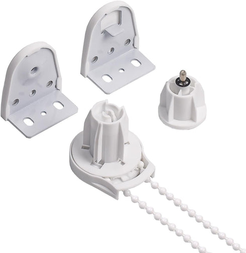 Upgrade 28mm Roller Blind Brackets, Heavy Duty Fittings Spare Kit with Blind Chain, White