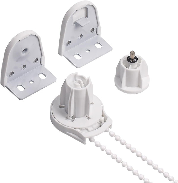 Upgrade 28mm Roller Blind Brackets, Heavy Duty Fittings Spare Kit with Blind Chain, White