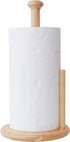 Paper Towel Holder, Large Base Dia 7" Wooden Natural Color Stand for Kitchen Bathroom, ZJ281Y