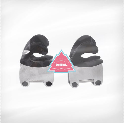 DOITOOL 2pcs Pot Clip Holder Utensil Rest, Stainless Steel Kitchen Gadget for Home Restaurant (Black)