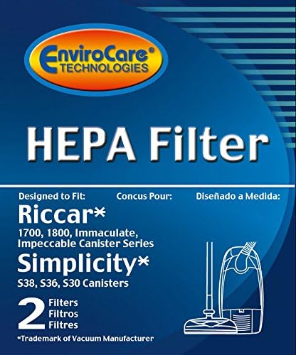 EnviroCare Replacement HEPA Vacuum Cleaner Filter for Riccar Immaculate & Impeccable RF17, Simplicity S30, S36