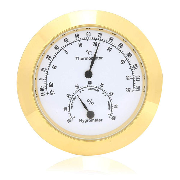 Guitar Violin Thermometer Hygrometer, Alloy Meter for Temperature and Humidity in Violin Guitar Case (Gold)