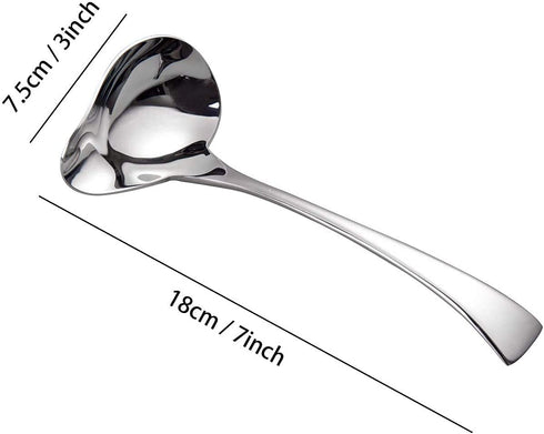 IMEEA Small Sauce Ladle with Pouring Spout, 18/10 Stainless Steel Sauce Drizzle Spoon - 7inch