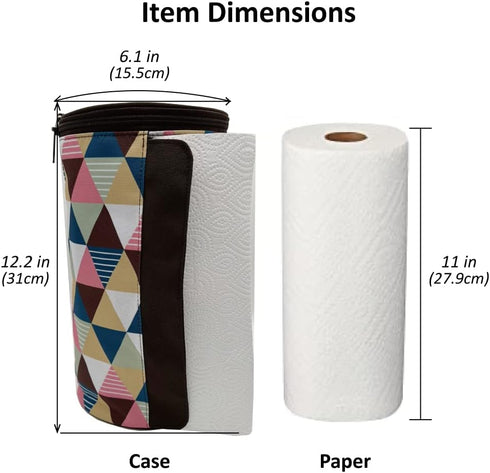 Olve Kitchen Paper Towel Holder, Hanging Paper Towel Dispenser Cover for Kitchen & Camping (Brown)
