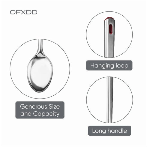 Restaurant Serving Spoons for Parties 12.99 Inch - Large Serving Spoons - Stainless Steel Spoons for Serving Buffet, Banquet, 3 Pcs
