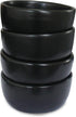 roro Hand-Molded Ceramic Stoneware Condiment Bowls in Matte Black (Set of 4) - 3 oz Each | Perfect for Sauces, Dips & Dressings | Microwave, Oven & Dishwasher Safe by roro