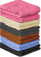 QUBA LINEN 100% Cotton Wash Cloth Set, Pack of 24, Flannel Face Cloths, Highly Absorbent, Multi Color