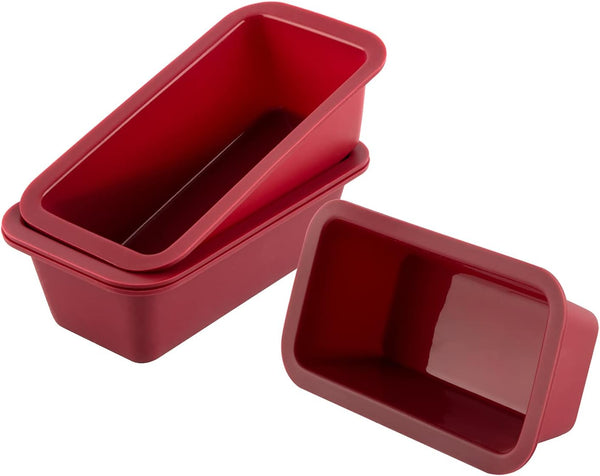 Silicone Mini Loaf Pan Set of 4 - Non-Stick Easy Release Baking Mold for Bread, Brownies, Cake, BPA Free
