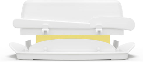 Butter Dishes with Lid for Countertop Refrigerator, Plastic Flip Top Lid Butter Container with Spreader, White
