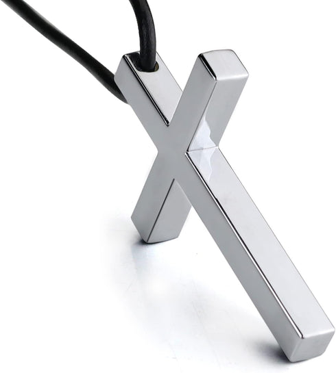Cross Hanging Ornaments for Car Rear View Mirror, Metal Car Charm Pendant Decoration for Car, Truck, Home Decor (Silver)