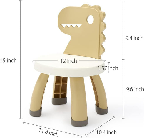 2+ Toddler Chair,Plastic Kids Dino Chair,Sturdy Durable and Lightweight Toddler's Activity Chairs,Anti-Slip Ergonomic