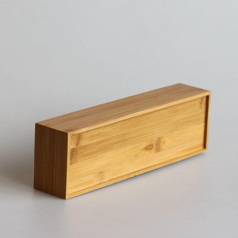 Flatware Wood Tray with Lid, Bamboo Kitchen Cutlery Drawer Organizer, Silverware Storage Container for Tableware