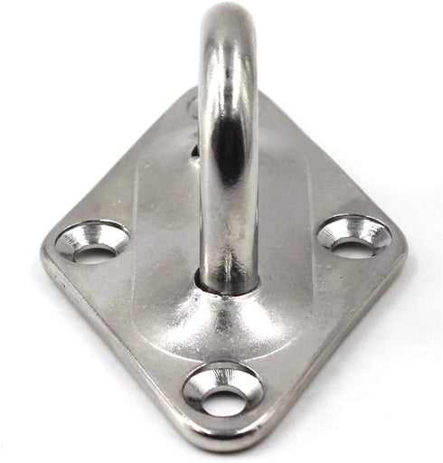 Heavy Duty Ceiling Wall Mount Hook, Diamond Pad Eye Plate 5mm 3/16" 304 Stainless Steel for Yoga Swings, Hammocks,