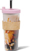Dodoko Reusable Boba Cup with Straw, Iced Coffee & Smoothie Tumbler, 24 oz - Bubble Pink