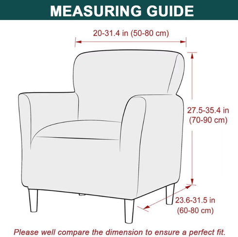 Waterproof Accent Chair Cover with Arms, Stretch Jacquard Single Sofa Armchair Slipcovers, Soft Couch Cover for Bedroom