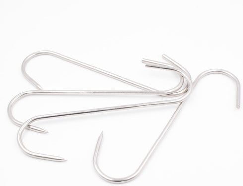 6 Inch Stainless Steel Meat Hooks, 4mm S-Hook for Meat Processing Butcher Hook