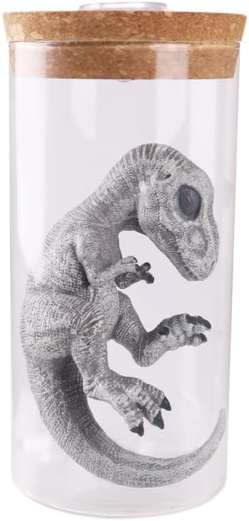 TONGQIC Unique Dinosaur in Glass Bottle Figurine - A Touch of Jurassic Charm