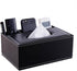 PU Leather Tissue Box Cover, Multifunctional Holder for Stationery and Remote Control, Stylish Desktop Organizer (Black)