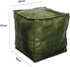 17.7" Louis Donn Unstuffed Square Pouf Ottoman Cover Faux Leather Waterproof Floor Footrest Storage Cover for Living