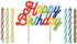 Vibrant Multi-Colored Birthday Candle Set with Large "Happy Birthday" Pick, Pack of 13