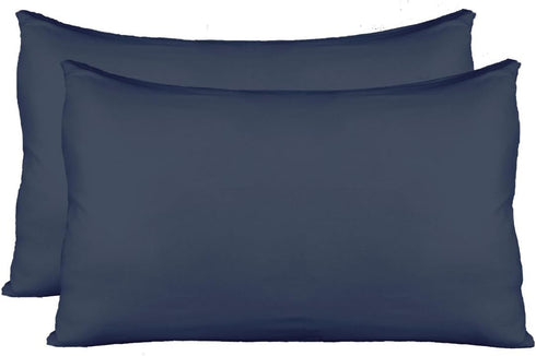 Extra Soft Jersey Knit Pillow Cases, Standard Size with Hidden Zipper, Pack of 2, Navy