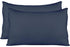 Extra Soft Jersey Knit Pillow Cases, Standard Size with Hidden Zipper, Pack of 2, Navy