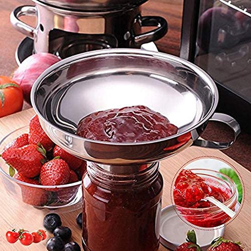 5-Inch Funnel with Fine Mesh Strainer, 304 Stainless Steel Cooking Oil Filter Strainer