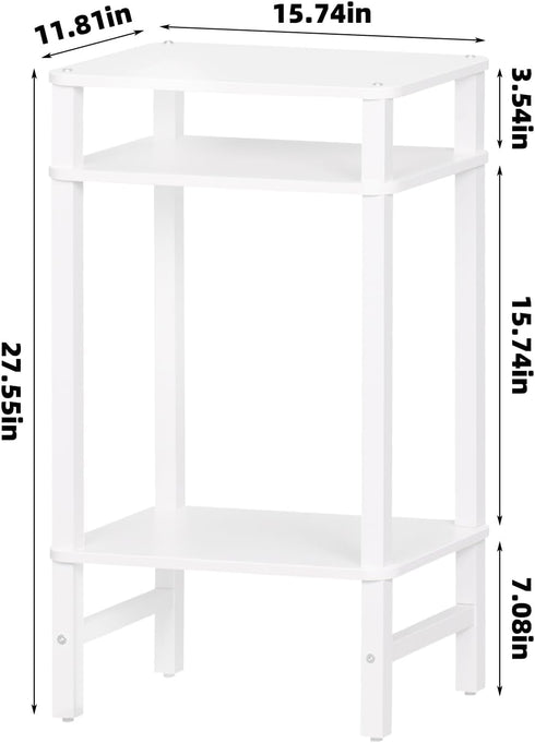 3-Tier YUFAM Side Table End Table Tall Night Stand for Living Room Bedroom Bathroom Office Furniture White
