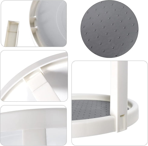 Lazy Susan Organizer, 2 Tier Non-Skid Spice Rack Turntable, 10-Inch Spinning Organizer for Kitchen