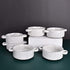 Bosmarlin Ceramic Marbling Souffle Dishes - 10 Oz Double Handle Ramekin for Baking, Set of 6 (Marbling Grey)