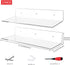 17 Inches 2 Pack Sezanrpt Acrylic Shelves, Wall Mounted Shelves for Bedroom, Wall Display Shelves for Collectibles