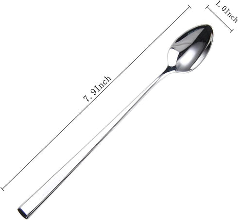 Iced Tea Spoons, Mixing Spoons - 18/10 Stainless Steel Stirring Spoons, 7.9 Inches, Set of 4